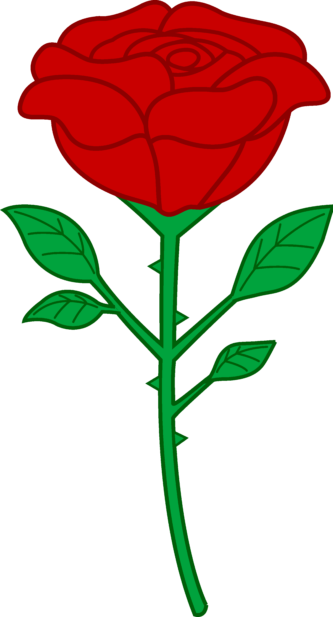 Cute Rose Clipart - Rose With Thorn Clipart (333x617)