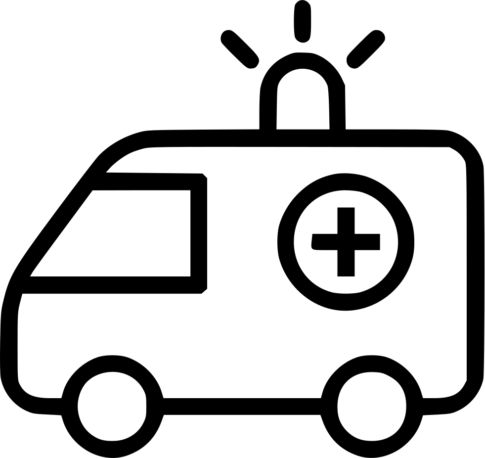 Ambulance Truck Siren Comments - Ambulance Black And White Clipart Png (981x926)