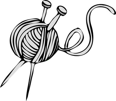 Ball Needle Yarn Knitting Gray Yarn Yarn Y - Ball Of Yarn And Knitting Needles (392x340)