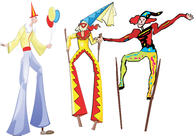 Man On Stilts Clipart (640x445)