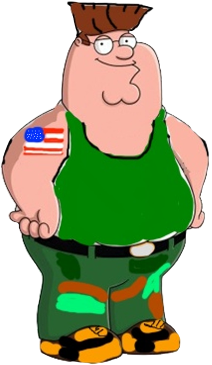 Peter Griffin As Guile By Darthranner83 - Peter Griffin Family Guy (600x760)