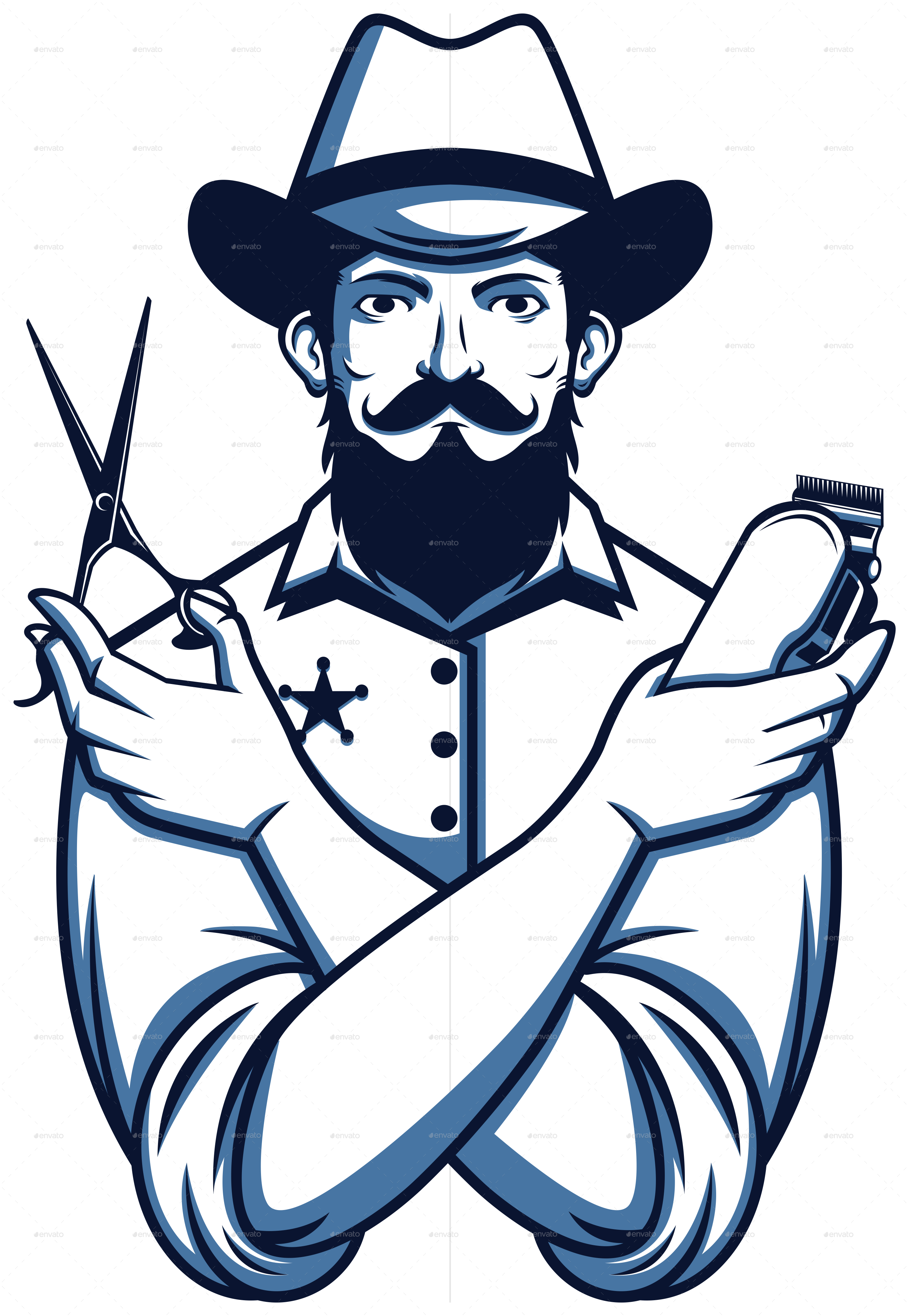 Barber Shop Set - Barber Shop Vector (2762x3998)