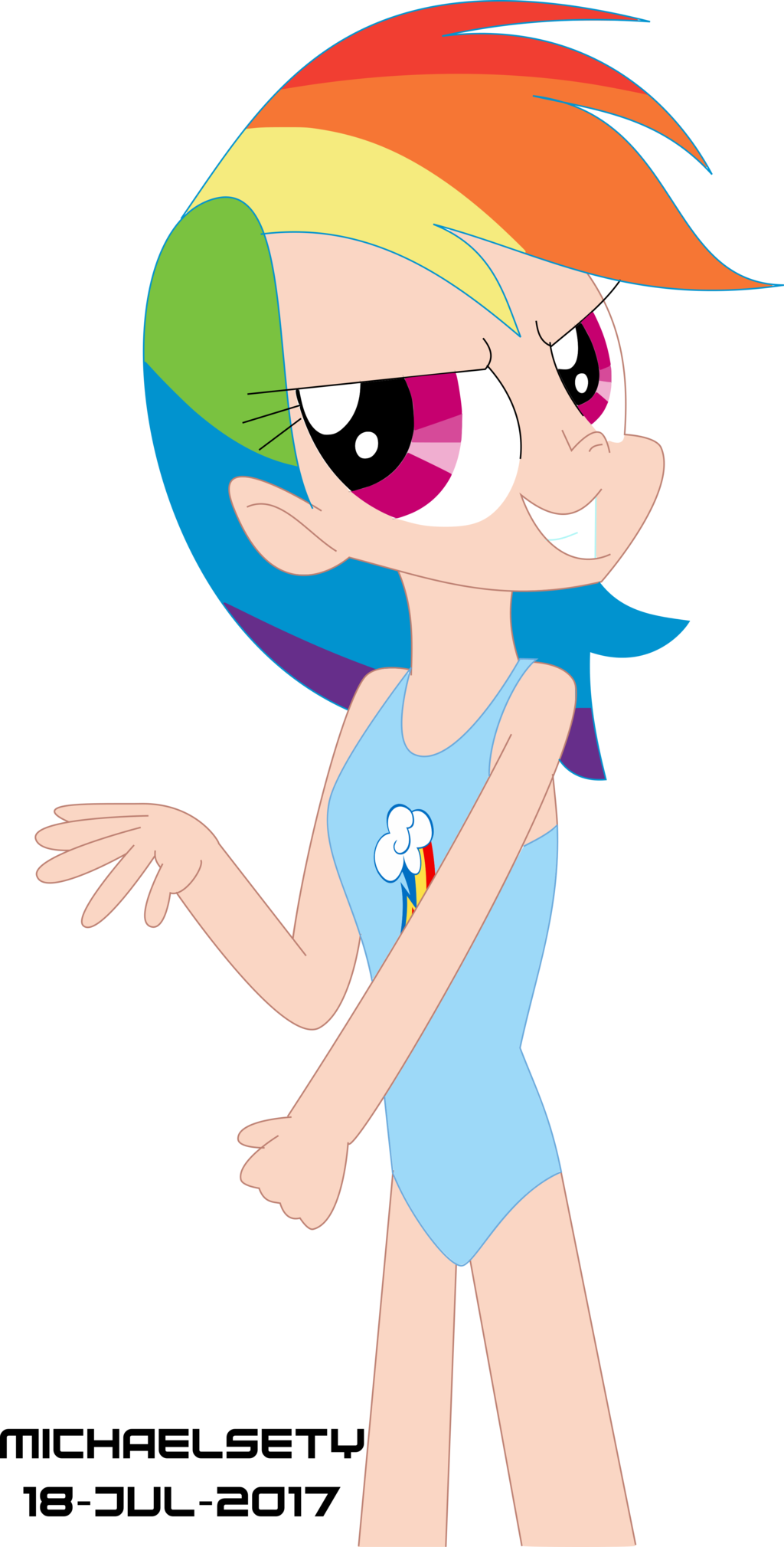 Strong As Rainbow Dash, No Gloves And Mask By Michaelsety - Rainbow Dash (1024x2019)
