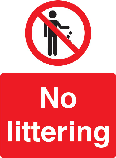 Safety Information - No Littering Sign Uk (600x600)