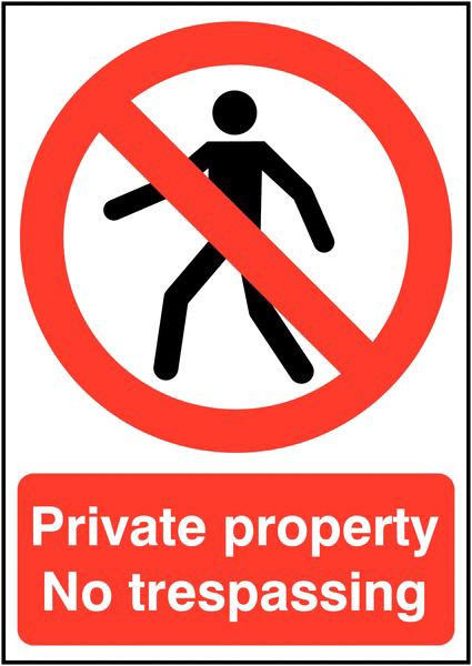 No Trespassing Sign Png Photos - Private Property No Trespassing Signs (425x600)