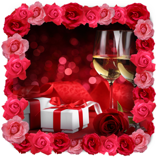 Romantic Photo Frames - Valentines Champagne (512x512)