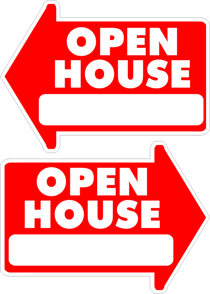 Open House Arrow Shape Yard Sign - Shape (732x1024)