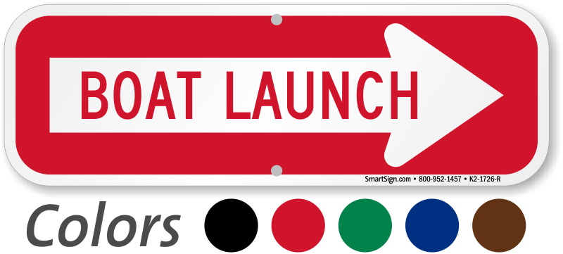 Boat Launch Right Arrow Directional Sign - Bike Lane Sign (800x361)