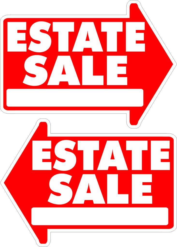 Estate Sale Sign Both Sides - 4 State Trucks (732x1024)