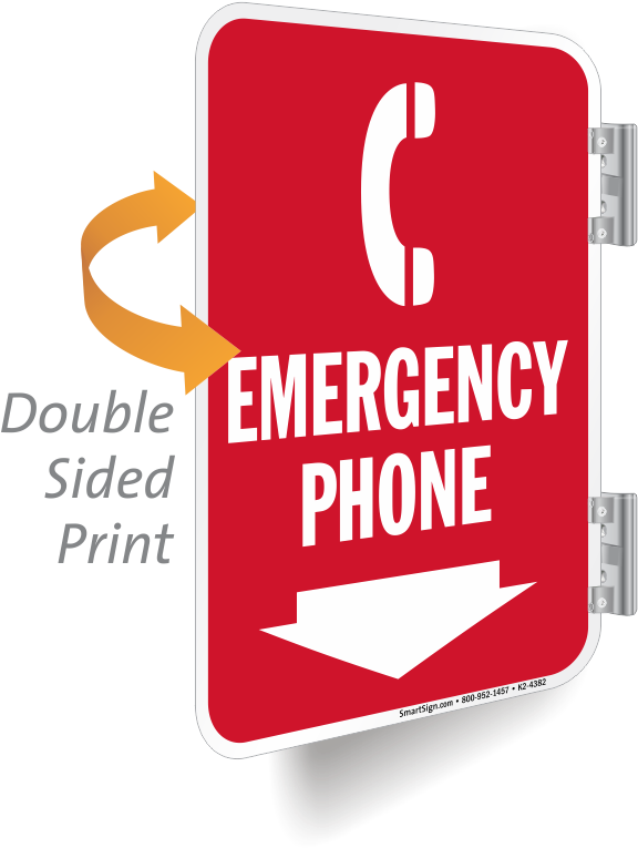 Emergency Phone Double Sided Metal Sign - Mydoorsign Women Restroom Symbol Sign, 12" X 12" (582x800)