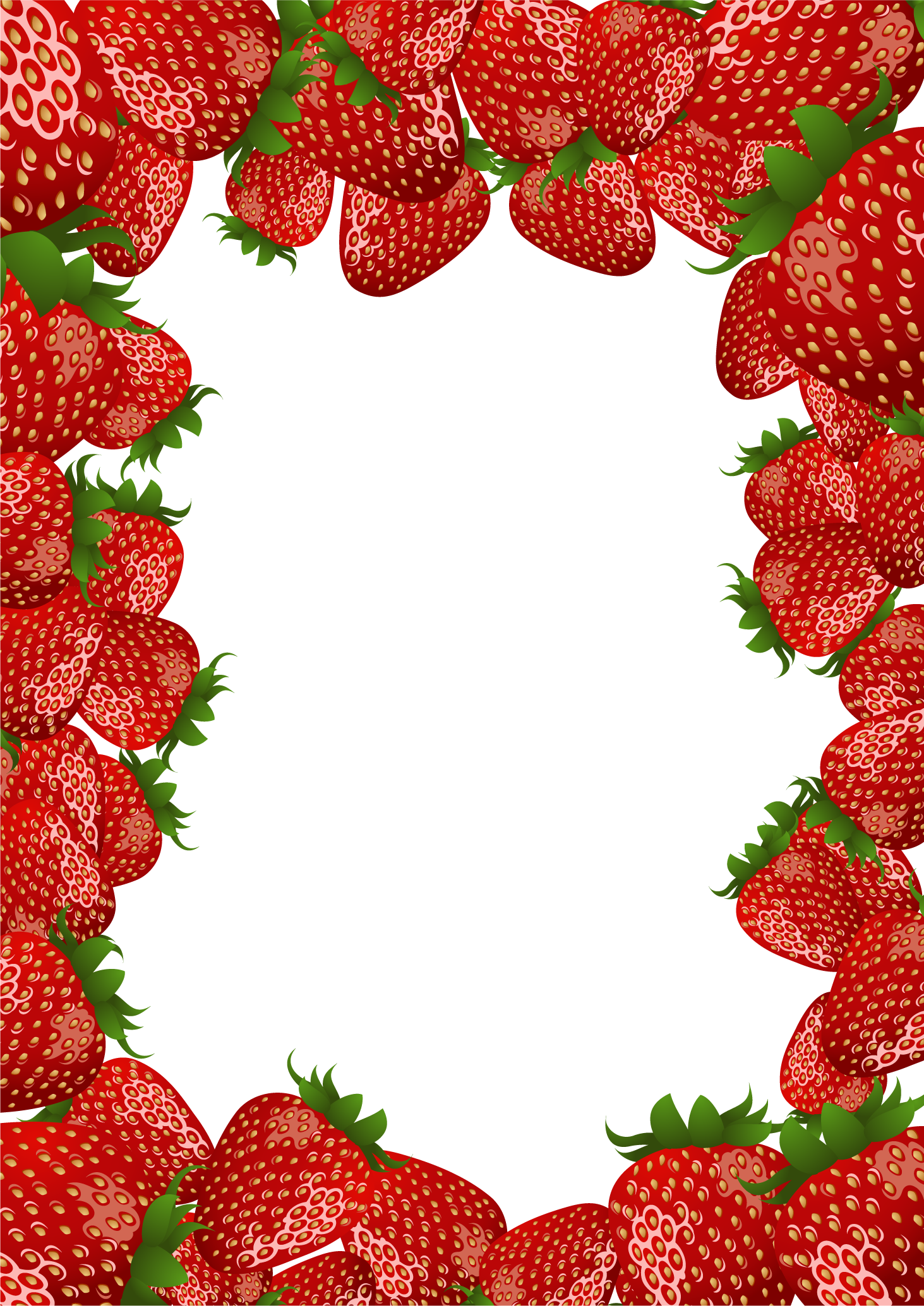 Strawberry Frame By Flashtuchka Strawberry Frame By - Strawberries Frame Png (1463x2069)