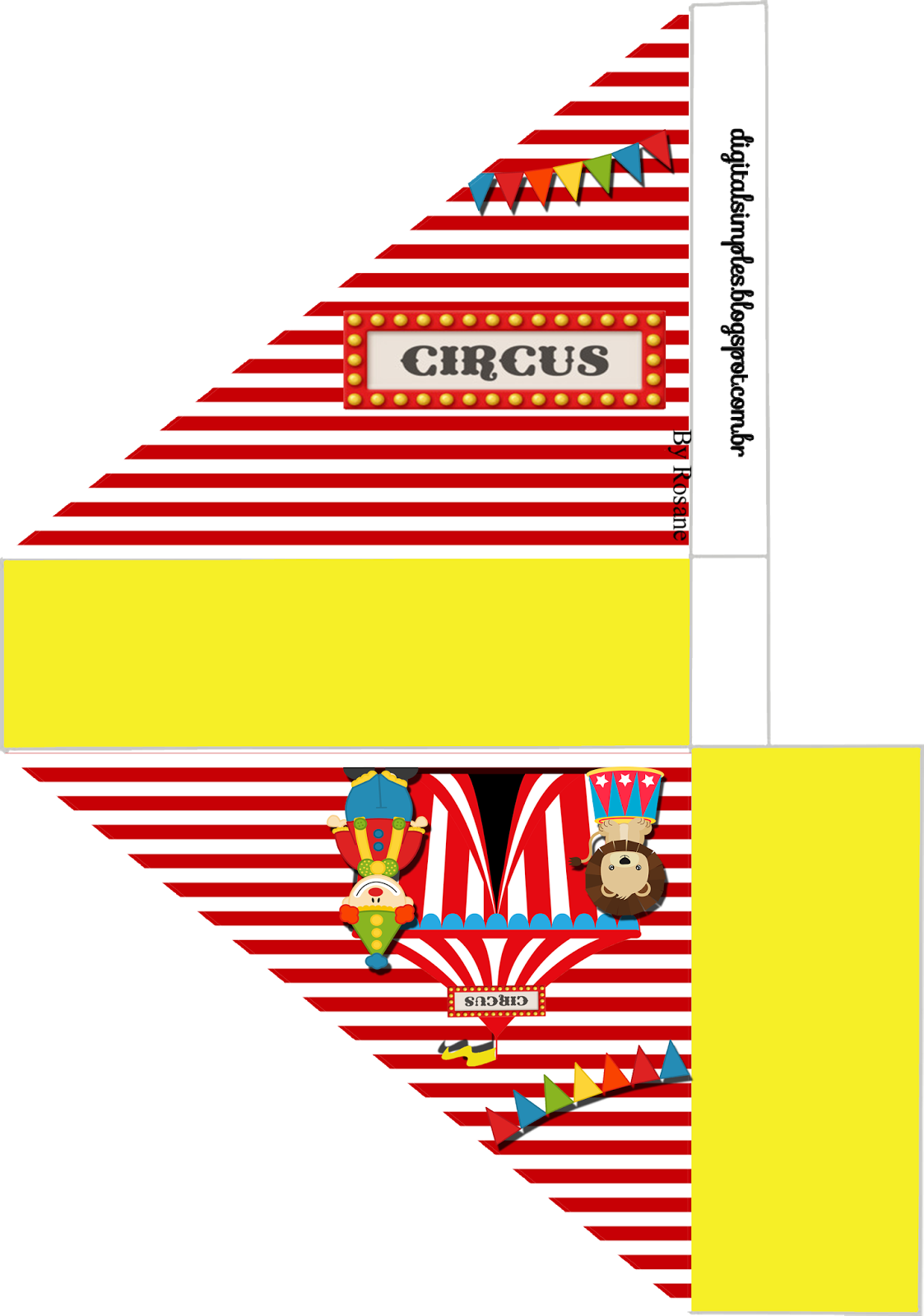 Kit De Personalizados Tema "circo" Para Imprimir - Molde Porta Guardanapo Circo (1123x1600)