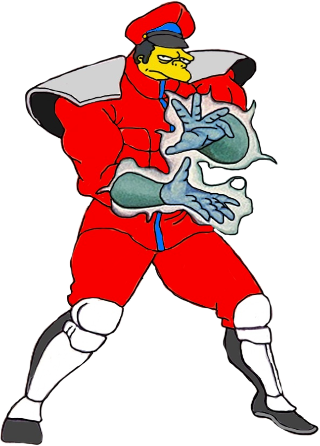 Moe Szyslak As M - Street Fighter 2 Vega (647x900)