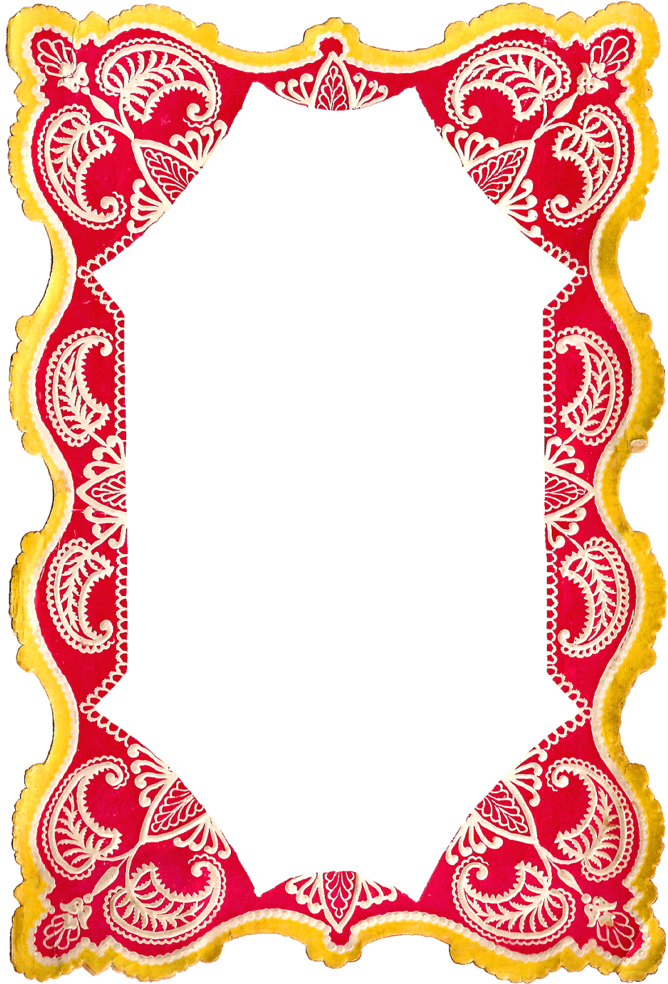 See Here Clip Art Borders And Frames Free Images - Red And Yellow Frames (1137x1600)