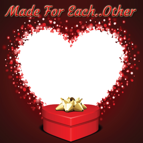 Create Made For Each Other Heart Photo Frame Online - Valentine's Day Gift Cards (500x500)