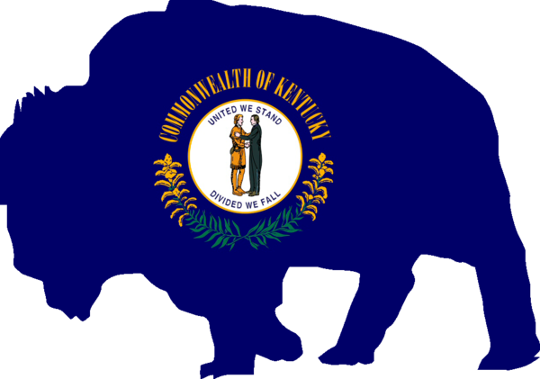 Kentucky Buff Dye Cut Sticker 3"x4" Sticker - Kentucky State Flag (600x421)