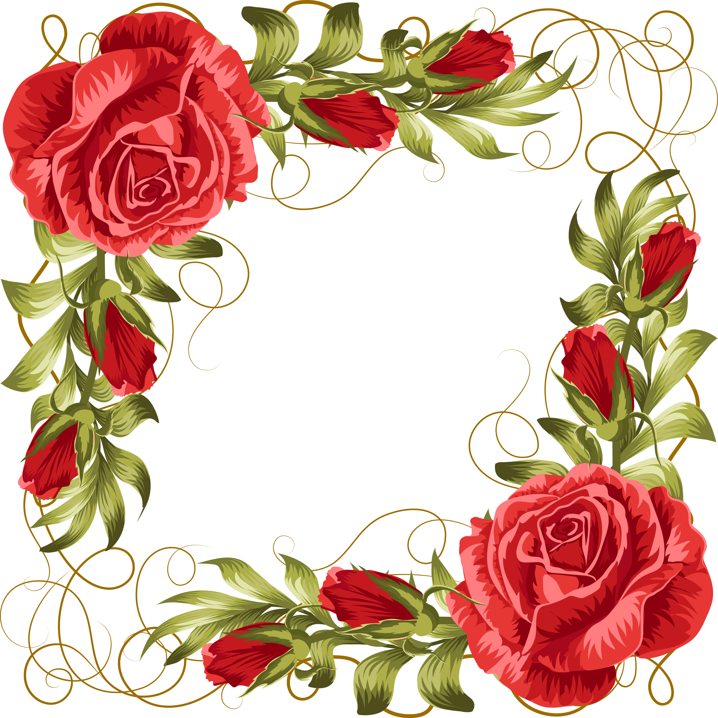 Rose,frame 2480*2480 Transprent Png Free Download - Moldura De Rosas Vermelhas (2480x2480)