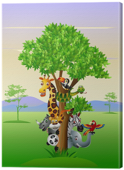 Quadro Em Tela Vários Desenhos Animados Safari Animais - Extreme Animal Designs To Color, A Coloring Book (400x400)