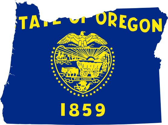 Pin Sweet Shop Clipart Clipart - Oregon State Flag Map (555x414)