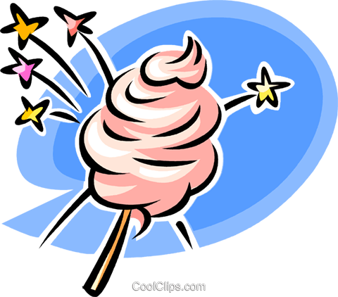 Cotton Candy Royalty Free Vector Clip Art Illustration - Сладкая Вата Вектор Png (480x422)