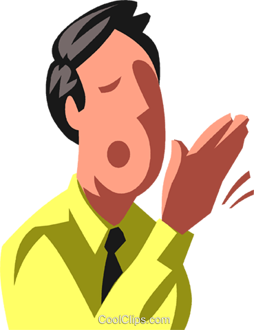 Businessman Yawning Royalty Free Vector Clip Art Illustration - Illustration (369x480)