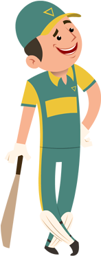 Sports-cricket Player Character - Cartoon (400x400)