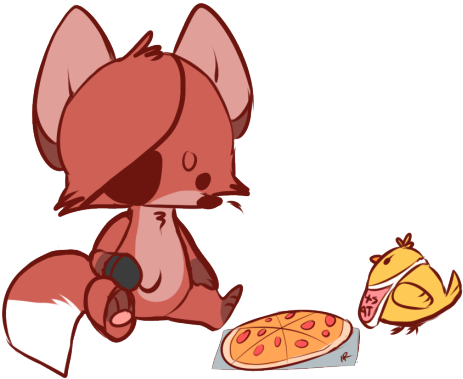 “ Let's Celebrate Some Chibi Styled Foxy And Chica - Fnaf Lgbt (500x406)