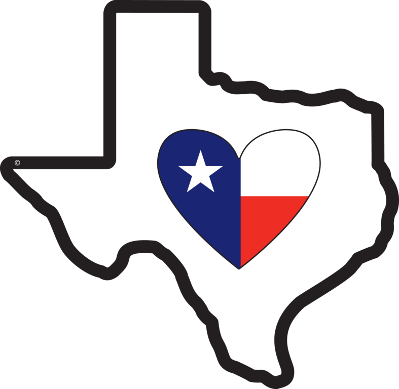State Of Texas Outline Free Download Free - State Of Texas With Heart (787x768)