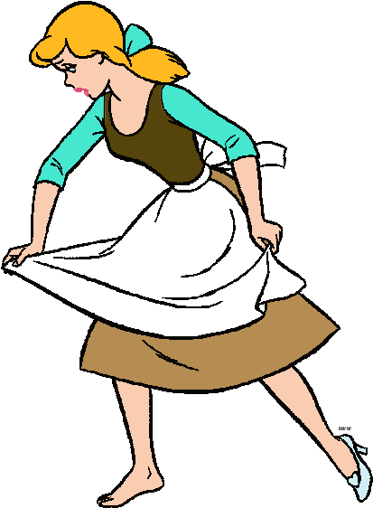 Clipart Of A Blond Woman Cinderella Sweeping And Cleaning - Cinderella In Rags Cleaning (425x566)
