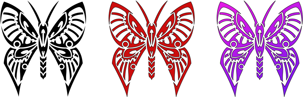 Butterfly Tribal By Shadow696 - Butterfly Tribal Transparent Png (1209x476)