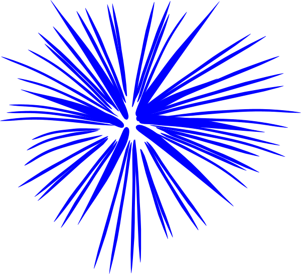 4th Of July Fireworks White Background - Blue Fireworks Clipart (600x547)