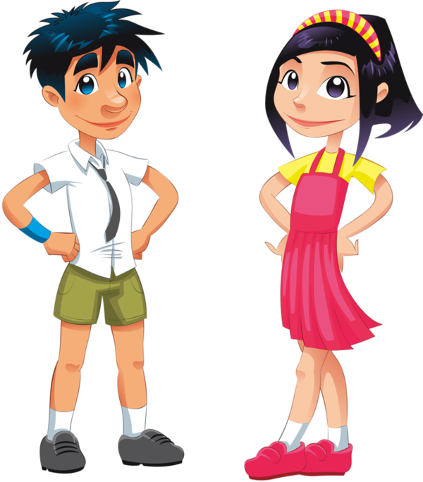 Cartoon Girl Characters Cartoon Girl Characters Young - Boy And Girl Cartoon Characters (600x684)
