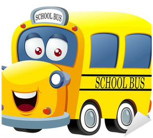 Illustration Of School Bus Cartoon Vector Sticker • - School Bus (400x400)