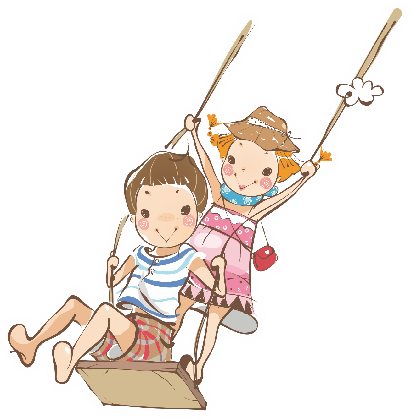 Boy Swing Child Illustration - Vector Graphics (1306x1337)