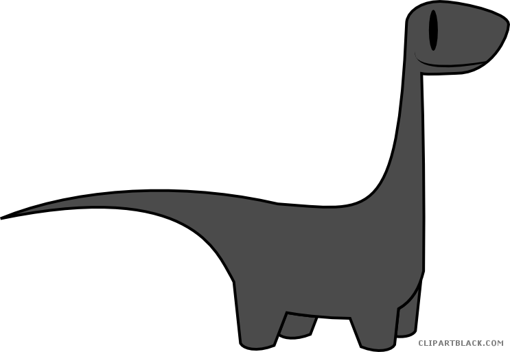 Impressive Dinosaur Animal Free Black White Clipart - Illustration (743x513)