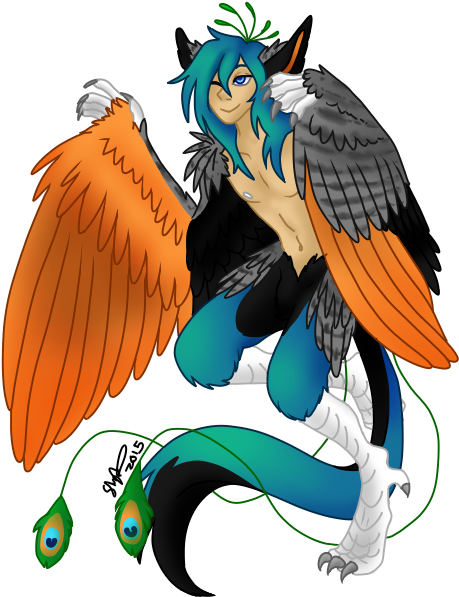 Peacock Harpy New Oc By Mizuki-cho - Digital Art (479x625)