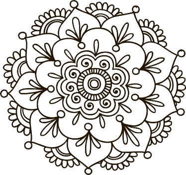 Vinilo Decorativo Flor De Loto Hindú - Simple Flower Mandala (374x352)