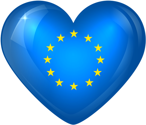 European Union Large Heart Flag - European Union Flag Heart (6000x5183)