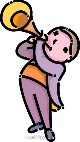 Boy Playing The Trumpet Royalty Free Vector Clip Art - Menino Tocando Trombeta Png (272x480)