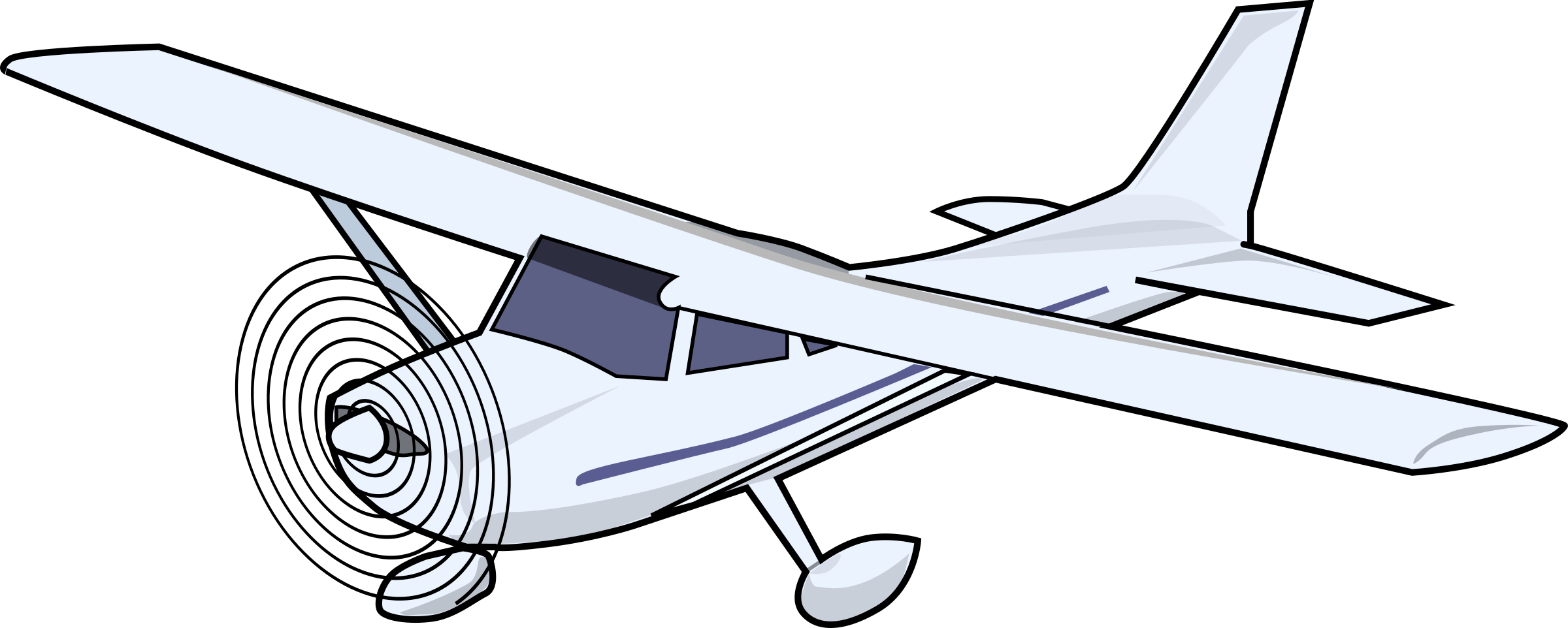 Airplane Cartoon - Cessna Clip Art (2400x962)
