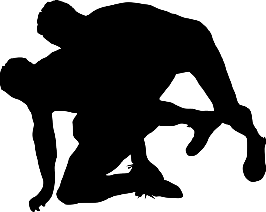 Free Png Sport Wrestling Silhouette Png Images Transparent - Portable Network Graphics (850x678)