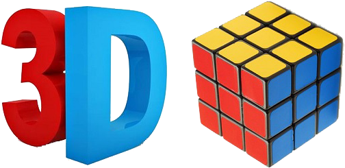 3d And Rubik Cube Resized - Rubik's Cube Animated Gif (599x249)