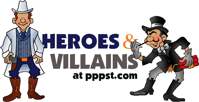 Heroes And Villains - Cartoon (709x364)