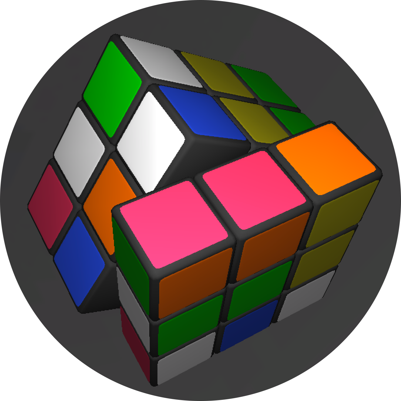 Rubik's Cube Simulation App In Unity - Portrait Of A Man (1365x1365)