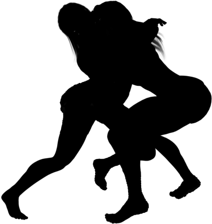 Silhouettes, Wrestling - Silhouette (450x482)