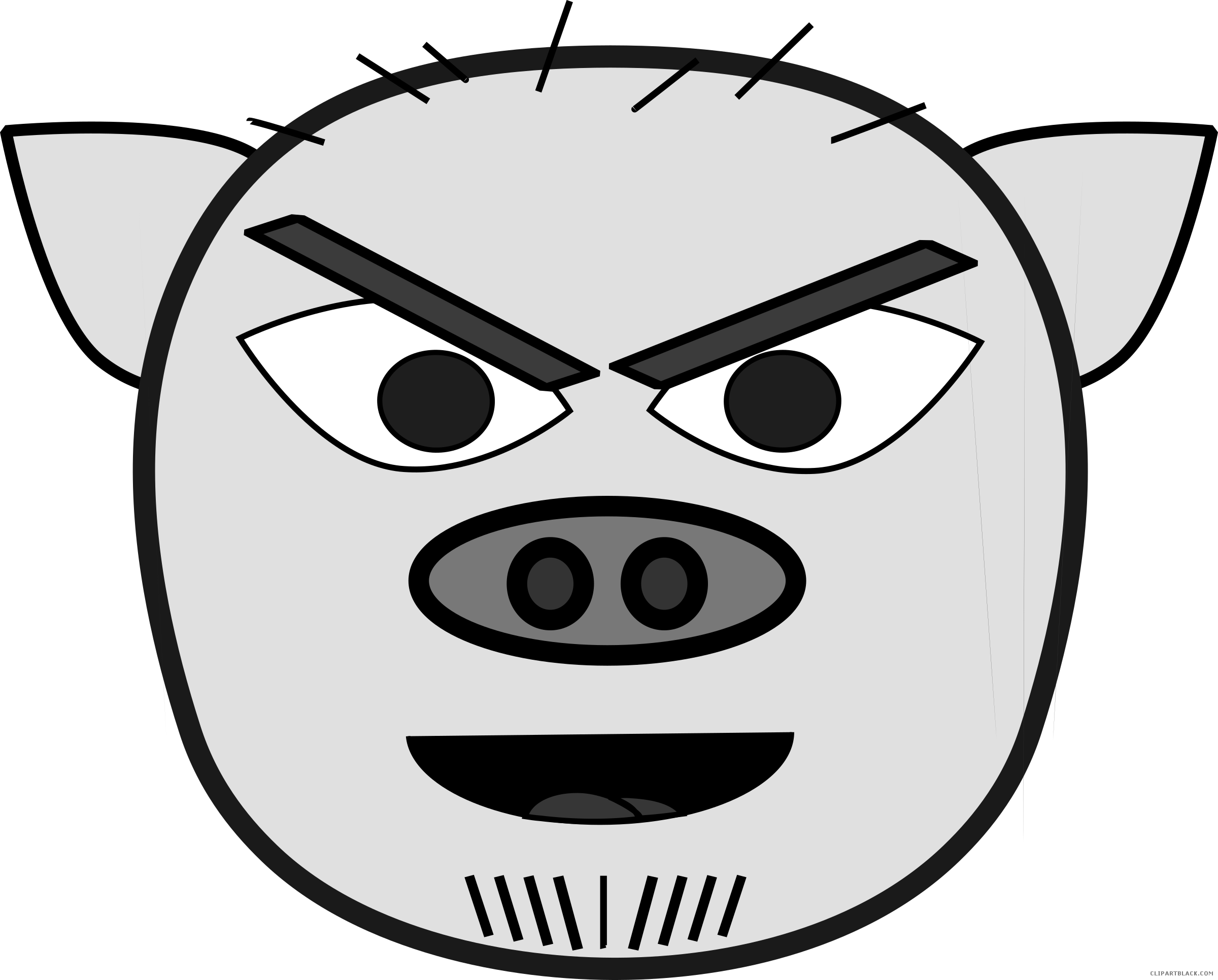 Pig High Quality Animal Free Black White Clipart Images - Pig High Quality Animal Free Black White Clipart Images (2400x1931)