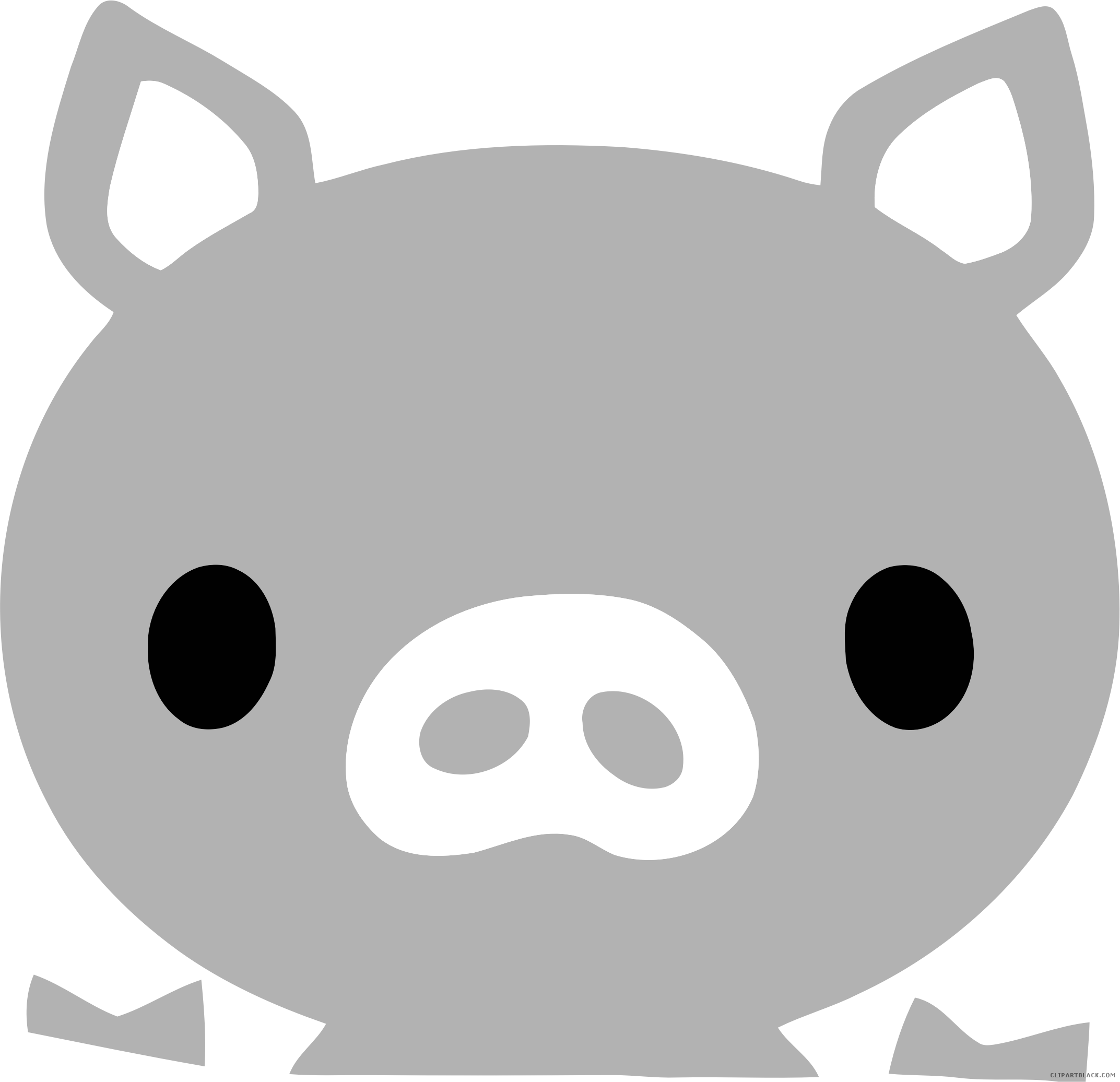 Pig High Quality Animal Free Black White Clipart Images - Willtoo Room Wall Sticker Switch Vinyl Decal Sticker (2145x2072)