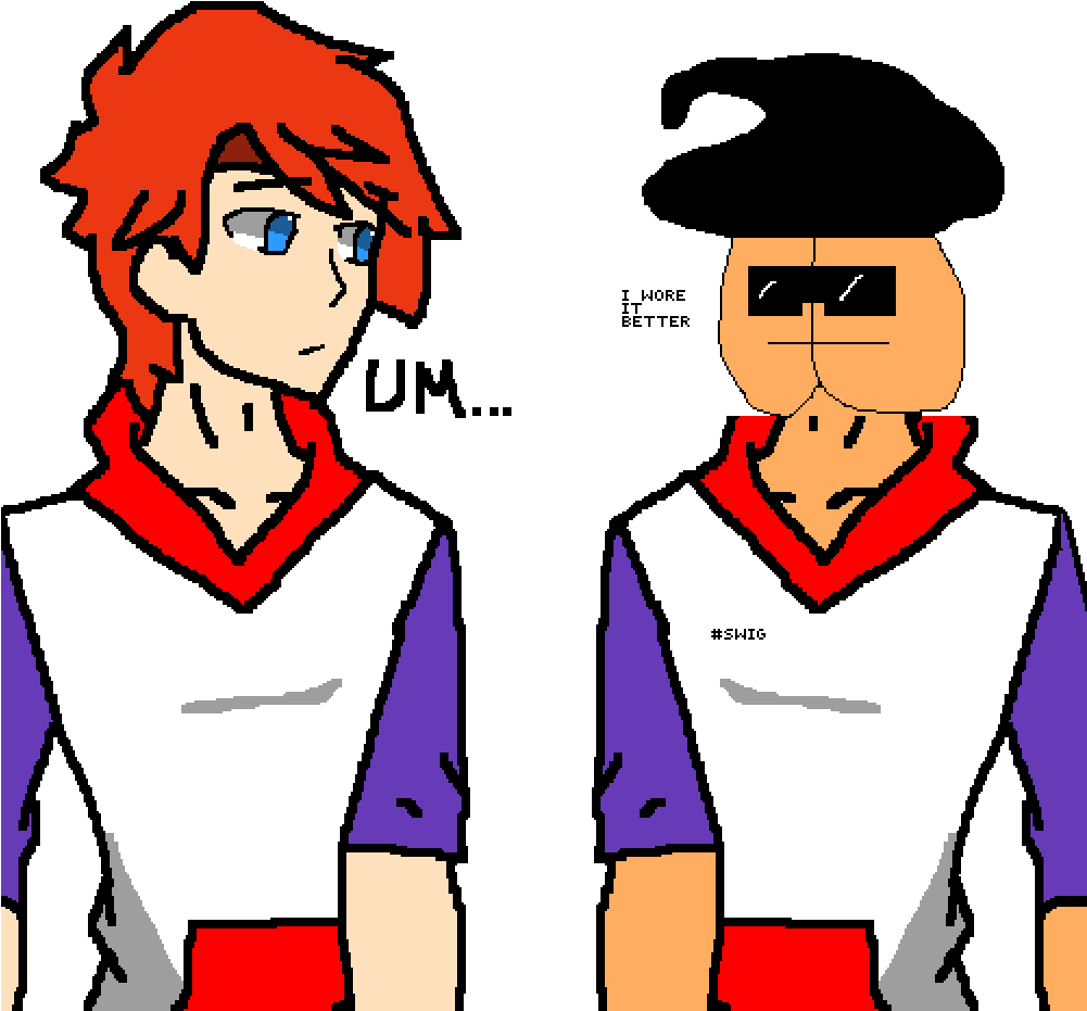 Butt Cheek Man Got Swag - Cartoon (1000x1000)