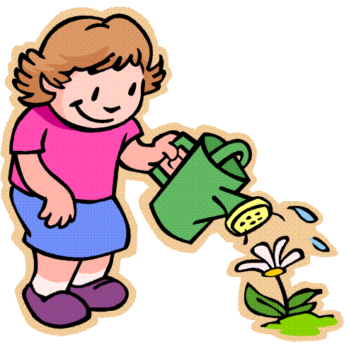Watering Plants Clipart - Taking Care Of Plants Clipart (485x474)