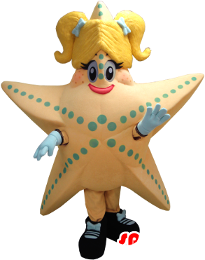 Mascotte Giant Starfish, Salmon And Yellow - Mascot (300x400)